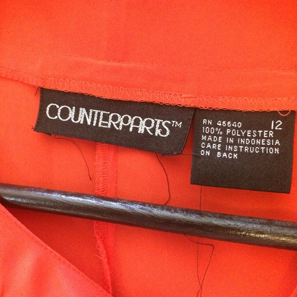 Vintage Orange Top with Cute Button Detail, sz 12 - Picture 4 of 5